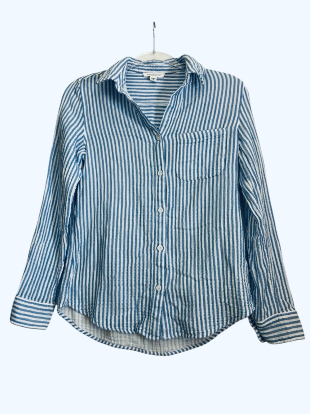 beachlunchlounge Blue & White Button Down Shirt Size XS